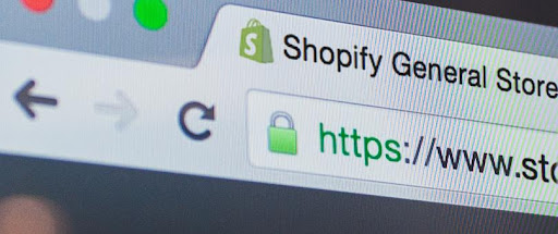 Ví dụ một website Shopify với chứng chỉ SSL.&nbsp;