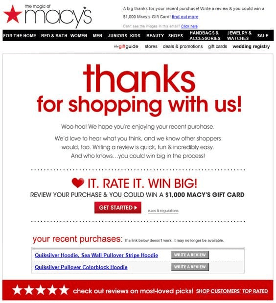 Thư khảo sát chăm sóc khách hàng